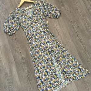 Faithfull The Brand Multicolor Floral Midi Dress Size 6
